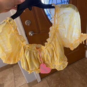 Sugar thrills yellow crop top dollskill